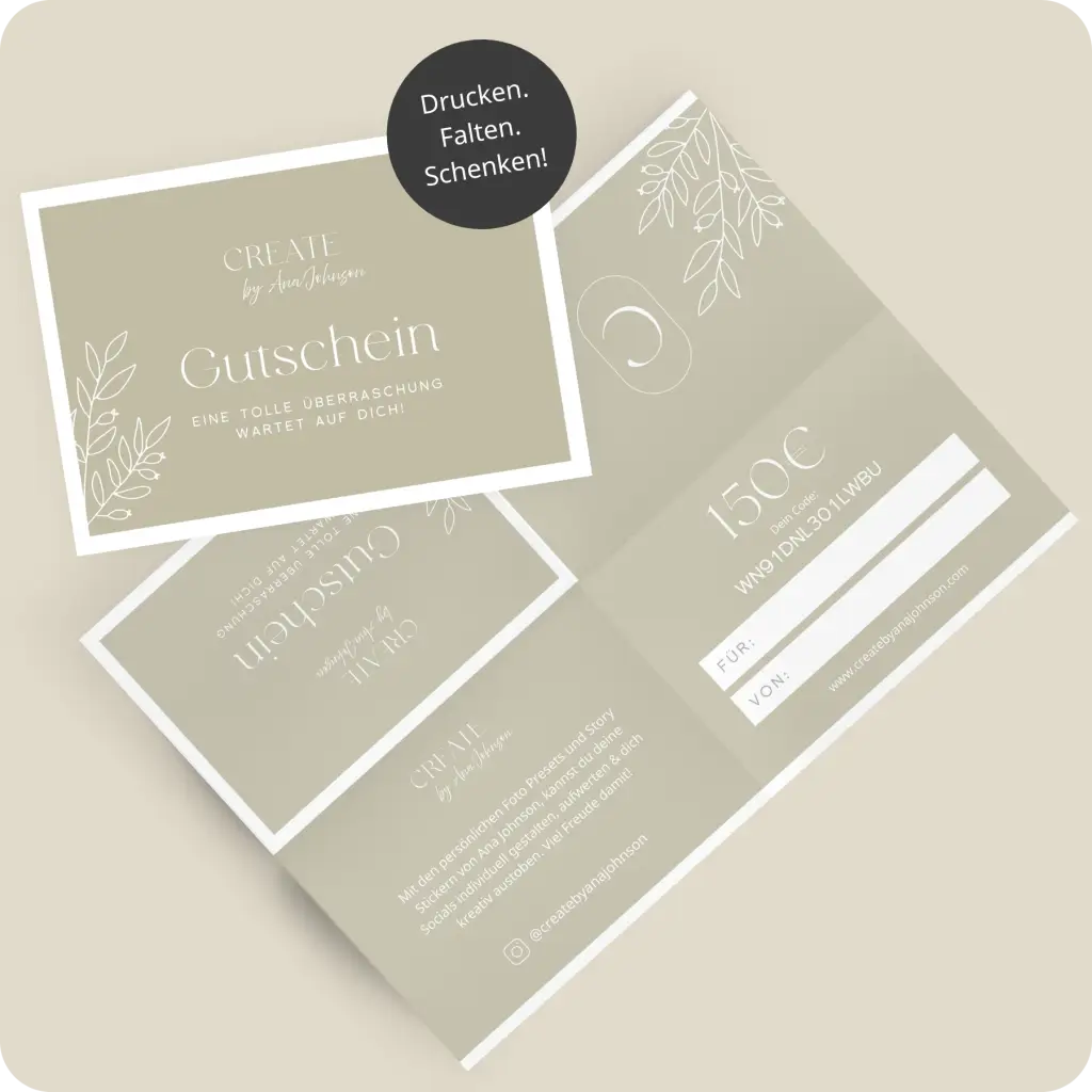 Gutschein by Ana Johnson CREATE by Ana Johnson
